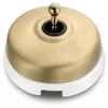 Image de FONTINI - DIMBLER - Interrupteur Va & Vient Porcelaine Blanche Coque Dorée Satinée Réf. 60308523