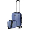 Image de ITACA - Valise Cabine 55x40x20 Rigide Légère à Roulette 4 Roues Pivotantes avec Cadenas à Combinaison Bagage Cabine Idéal pour Voyager en Avion Petite Valise Compacte Compatible avec Ry, Bleu Saphir