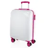 Image de ITACA - Set Valise Rigide, Lot de Valises Soute Avion 4 roulettes - Sets de Bagages, Valise à Roulette en Soldes pour Voyages. Lot Valise: Ensemble pour Voyages élégants, Blanc-Fuchsia