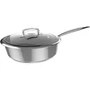 Image de Cecotec Polka Classy 16 Pot en acier, diamètre 16 cm, capacité 1,3 l, acier inoxydable 18/10, revêtement antiadhésif, manche riveté, couvercle en verre, convient pour tous les types de cuisines
