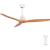 Image de Cecotec Ventilateur de plafond EnergySilence Aero 590. 70 W, Télécommande et minuterie, faible puissance, 3 lames de diamètre 52"/132cm, moteur en cuivre, 3 vitesses, couleur hêtre.