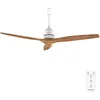 Image de Cecotec Ventilateur de Plafond EnergySilence Aero 5270 White&BlackWood, Moteur DC 40W, Diamètre 132 cm, Télécommande, Minuteur, 6 Vitesses, Été et Hiver, Hauteur Ajustable 15 ou 25 cm, Silencieux