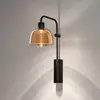 Image de Applique murale LED Bover Drep A/04, ambre, verre, noir, 2 700 K