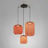Image de Bover Nans S/3L suspension LED à 3 lampes, rouge
