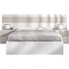 Image de Lit adulte avec chevets intégrés - BIANCA - 160 x 200 cm - Blanc / Bois
