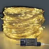 Image de JANDEI - Guirlande cascade Micro LED, lumières de fée, 200 LED blanc chaud 3000 K, câble effet fil argenté, transformateur 12 V inclus