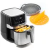 Image de InnovaGoods® Friteuse sans huile 5,5 l avec moule en silicone friteuse à air Ø20,5 cm, air fryer 1 700 W, écran tactile, panier antiadhésif, minuterie et flux d'air 360°, idéal pour 3 à 5 personnes