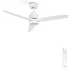 Image de CREATE / WINDSTYLANCE NATURAL WOOD/Ventilateur de plafond avec lumière et télécommande, blanc / 40W, Silencieux, Ø132 cm, 6 vitesses, minuterie, été-hiver, double hauteur