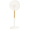 Image de CREATE / AIR STAND WOOD/Ventilateur sur pied oscillant blanc cassé / 50W, hauteur réglable et ajustable, 3 vitesses, système de sécurité, Ø40, moteur en cuivre