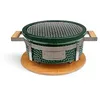 Image de CREATE/BBQ KAMADO HIBACHI/Round Smoker Barbecue Vert/Compact, polyvalent, peut fumer, griller et cuire, système de ventilation.