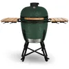 Image de CREATE/BBQ KAMADO/Barbecue fumoir en céramique vert 21 pouces/Peut griller, fumer et cuire, avec régulateur de température et deux sources de ventilation.