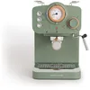 Image de CREATE / THERA RETRO/Cafetière express semi-automatique vert sauge et bois / 20 bar, bras à double écoulement, réservoir 1,25L, café moulu et monodose ESE 55mm, avec steamer, 1100W