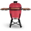 Image de CREATE Barbecue KAMADO / Barbecue fumoir en céramique rouge 21 pouces / Peut griller, fumer et cuisiner, avec régulateur de température et deux sources de ventilation.