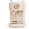 Image de CREATE / THERA RETRO PRO/Machine à espresso semi-automatique Sable / 20 bar, bac à lait, égouttoir, deux becs verseurs, capacité 1,5l, pour café moulu, 1250W