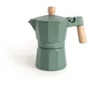 Image de CREATE / THERA MOKA RETRO/Cafetière italienne avec adaptateur induction vert sauge/Capacité de 6 tasses, aluminium, 350 ml, cuisinières à gaz, électriques, vitrocéramiques ou induction