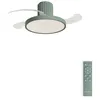 Image de CREATE / WIND CLEAR SCULPT/Ventilateur de plafond avec lumière et télécommande vert sauge / 40W, 6 vitesses, Ø132 cm, pales rétractables, fonction été-hiver, éclairage LED 3 températures