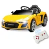 Image de Playkin Audi R8 Spyder - Voiture électrique pour Enfants +3 Ans, Jaune, avec 2 Piles Rechargeables 6V, Licence Officielle Audi
