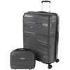 Image de JASLEN - Set De Bagages Léger Et Résistant avec Roues Pivotantes 360 Cadenas à Combinaison TSA Inclus Set De Valises Rigides polypropylène Ensemble Valise. avec Trousse de Toilette, Brun métallique