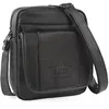 Image de Lois - Sacoche Homme Bandouliere. Pochette Homme en cuir véritable élégante et compacte pour usage quotidien affaires loisirs style urbain, Noir