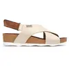 Image de Pikolinos Sandales à semelles compensées en Cuir MAHON pour Femme Color MARFIL
