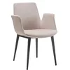 Image de Angel Cerda   Chaise de Salle à Manger Rembourrée en Tissu Gris | Chaises de Salle à Manger Modernes avec Accoudoirs, Design Minimaliste | 59 x 58 x 82 cm, Pieds en Acier Noir | Confortable
