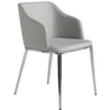 Image de Angel Cerdá   Chaise de Salle à Manger Rembourrée en Tissu Gris | Chaises de Salle à Manger Modernes avec Accoudoirs, Design Minimaliste | 51 x 56 x 79 cm, Pieds en Acier Chromé | Confortable