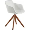 Image de Angel Cerda   Chaise de Salle à Manger Pivotante Rembourrée en Tissu Beige | Chaises de Salle à Manger Modernes, Design Minimaliste et Élégant | 58 x 54 x 81 cm, Pieds en Bois Noyer | Confortable