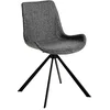 Image de Angel Cerda   Chaise de Salle à Manger Pivotante Rembourrée en Tissu Gris | Chaises de Salle à Manger Modernes, Design Minimaliste et Élégant | 58 x 54 x 82 cm, Pieds en Acier Noir | Confortable