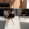 Image de Angel Cerda - Chaise de table de salle à manger chocalate/noyer - 65x46x78 cm OS