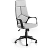 Image de Angel Cerdá   Chaise Bureau Design Moderne Pivotante, Revêtue en Tissu Gris | Chaise Bureau Ergonomique avec Dossier Large et Accoudoirs | Pieds en Acier Chromé | 63 x 63 x 117/127 cm