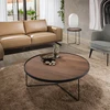 Image de Angel Cerda - Table basse circulaire noyer/noir - 100x100x35 cm OS