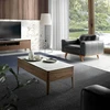 Image de Angel Cerda - Table basse avec tiroirs. noyer/blanc/gris - 120x60x40 cm OS