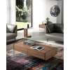 Image de Angel Cerda - Table basse avec côté en verre trempé noyer/transparent - 127x59x41 cm OS