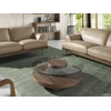 Image de Angel Cerda - Table basse ronde avec plateau verre/noyer - 50x100x100 cm OS