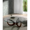 Image de Angel Cerda - Table basse avec plateau en verre trempé transparent/noyer - 120x120x38 cm OS
