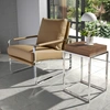 Image de Angel Cerda - Fauteuil similicuir vison/argenté - 67x100x89 cm OS