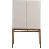 Image de Angel Cerdá - Meuble d'exposition Gris avec Pieds en Noyer - Buffet de Salon Moderne et sophistiqué - Buffet en Bois Durable - Buffet avec Grand Espace de Rangement - 90 x 40 x 150 cm