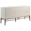 Image de Angel Cerdá - Buffet Gris avec Pieds en Noyer - Buffet de Salon Moderne et sophistiqué - Buffet en Bois Durable - Buffet avec Grand Espace de Rangement - 160 x 45 x 80 cm