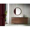 Image de Angel Cerda - Miroir mural rond noyer - 15,5x90x90 cm OS