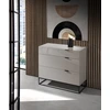 Image de Angel Cerda - Commode laqué 3 tiroirs gris perle - 80x45x80 cm OS
