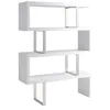 Image de Ángel Cerdá - Bibliothèque en Acier chromé et Blanc - Bibliothèque Moderne - Bibliothèque de Salon Durable et Fonctionnelle - 130 x 35 x 170 cm