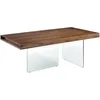 Image de Angel Cerdá - Table a Manger Moderne Rectangulaire en Noyer Massif | Pieds en Verre trempé Transparent | Design Exclusif et Élégant | pour 8 Convives | 200 x 100 x 75 cm