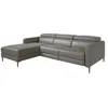 Image de Angel Cerdá - Canapé Design Méridienne Gauche Cuir Gris Foncé Relax