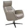Image de Ángel Cerda - Fauteuil Inclinable Pivotant - 80 X 84 X 100/108 cm en Cuir Gris Foncé et Base en Acier Inoxydable - Fauteuil de Relaxation Inclinable, Confort , Élégance dans les Moindres Détails