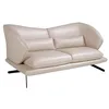 Image de Ángel Cerdá - Canapé 2 Places - 175 X 90 X 85 cm, Recouvert de Cuir Gris Taupe, Design Moderne avec Coussins de Reins et Pieds en Acier -Idéal pour la Détente dans le Salon, Confort Élégant et Durable