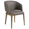Image de Angel Cerdá   Chaise de Salle à Manger Rembourrée en Similicuir Vison | Chaises de Salle à Manger Modernes, Design Minimaliste | 77 x 60 x 54 cm, Pieds en Bois Massif de Frêne Noyer | Confortable