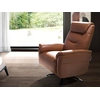 Image de Angel Cerda - Fauteuil de relaxation en Cuir pivotant avec accoudoirs marron/noir - 49x78x96 cm OS