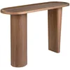 Image de Ángel Cerdá- Console Ovale Demi-Pointe - Bois Plaqué Noyer Naturel - Design Moderne et Élégant - Meubles de Salon - Table D'appoint - Meubles de Couloir - Table D'entrée - Ø120 X 40 X 76 cm