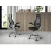 Image de Angel Cerda - Fauteuil de bureau pivotant noir/acier - 12x66x62 cm OS
