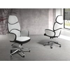 Image de Angel Cerda - Fauteuil de bureau pivotant gris/blanc/acier - 16x64x69 cm OS